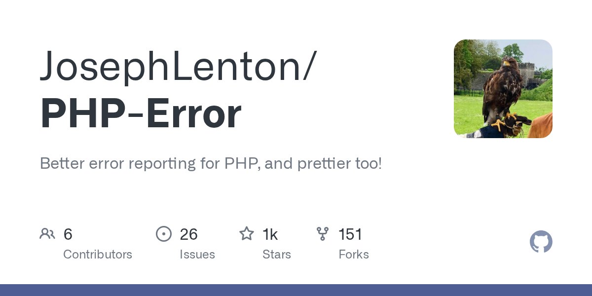 playmycode's tweet card. Better error reporting for PHP, and prettier too! Contribute to JosephLenton/PHP-Error development by creating an account on GitHub.