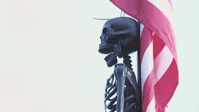 msternfield's tweet card. A Rancho Cucamonga couple has removed a Halloween decoration after receiving a complaint that it was either racist, politically insensitive, or perhaps both. The display featured a black skeleton h…