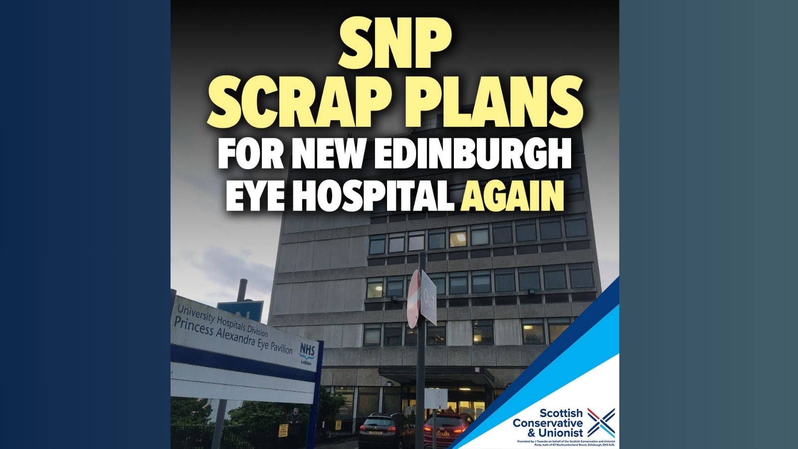 Miles4Lothian's tweet card. Save Edinburgh’s New Eye Hospital