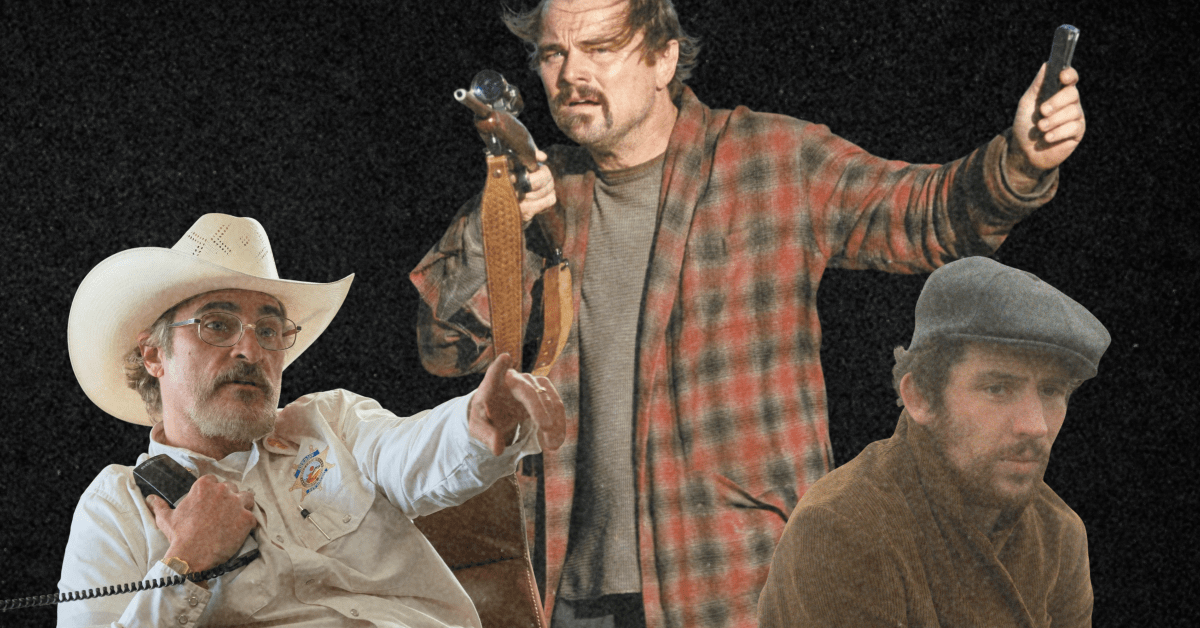812filmreviews's tweet card. Several of this year's notable movies, including, One Battle After Another, Eddington, and The Mastermind humorously critique the political role of white men.