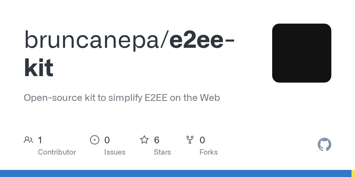 bruncanepa's tweet card. Open-source kit to simplify E2EE on the Web. Contribute to bruncanepa/e2ee-kit development by creating an account on GitHub.
