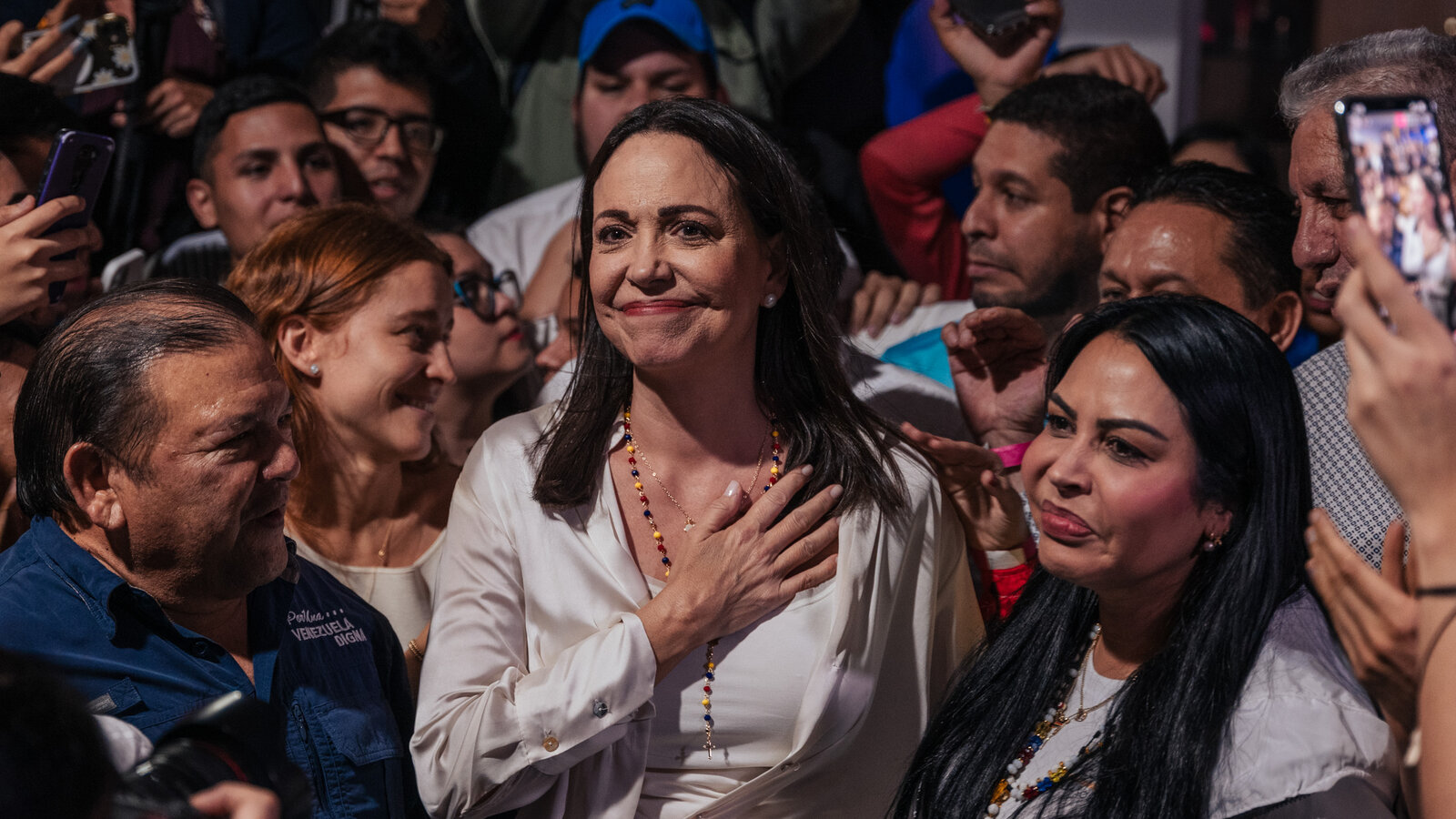 NickKristof's tweet card. The Norwegian Nobel Committee praised “her tireless work promoting democratic rights.” Ms. Machado, who built one of Venezuela’s most important political movements, has been in hiding since last year.