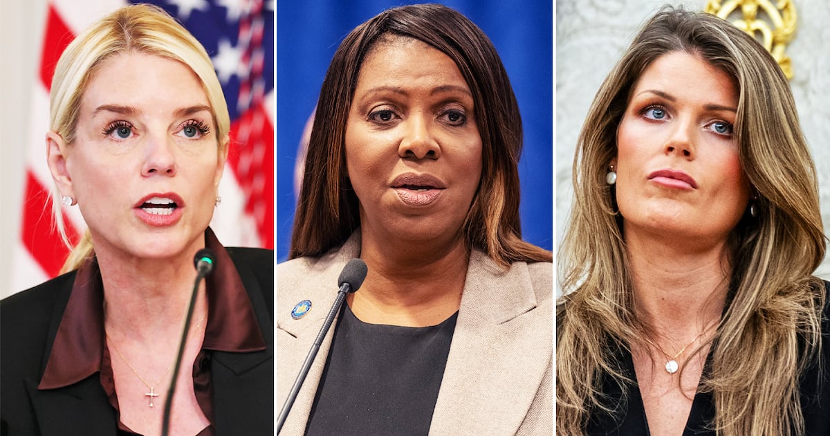 Pam Bondi, Letitia James, and Lindsey Halligan.