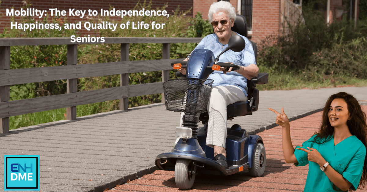 ElderNetHub's tweet card. Discover how mobility solutions empower seniors to maintain independence and happiness. Lightweight, foldable equipment for freedom beyond home.