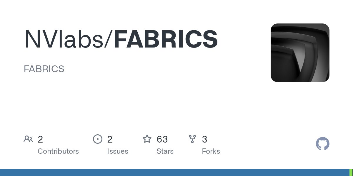 ritvik_singh9's tweet card. FABRICS. Contribute to NVlabs/FABRICS development by creating an account on GitHub.