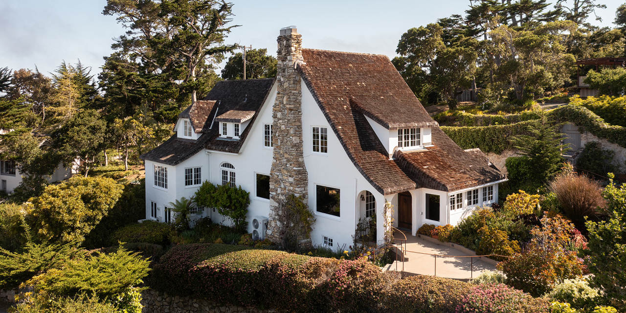 WSJRealEstate's tweet card. The owners spotted the 1925 Tudor Revival-style home while on a road trip that brought them to Carmel Highlands.