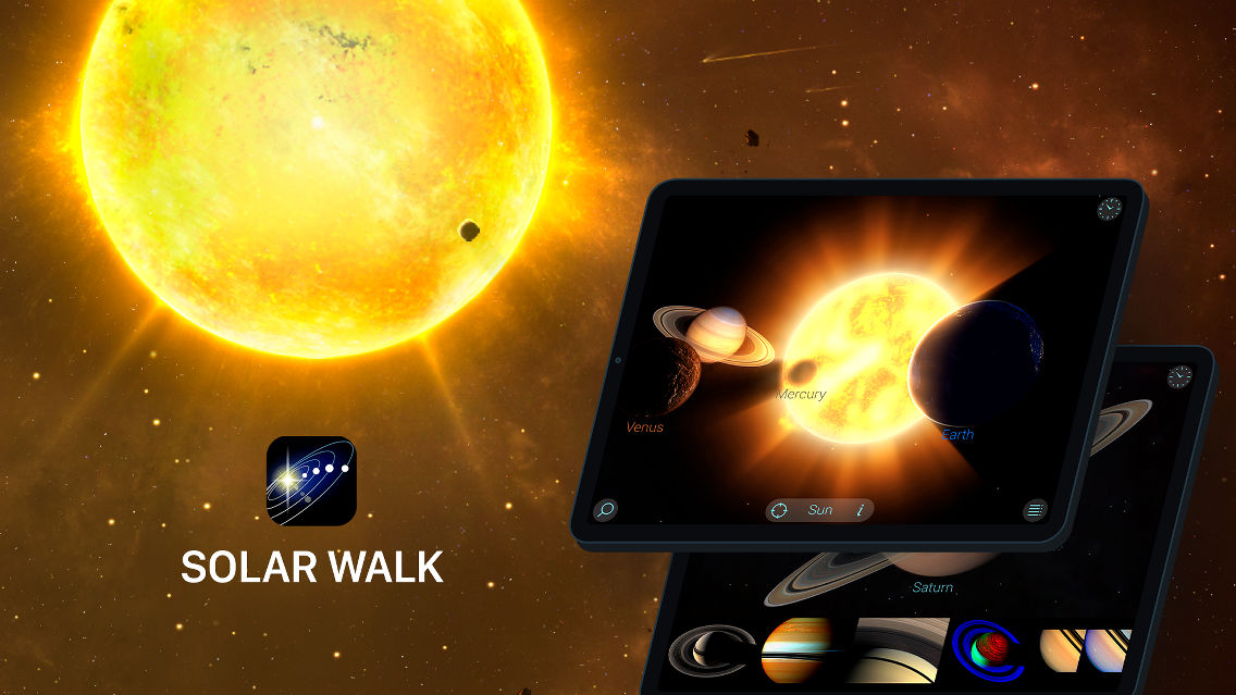 indiegamedev's tweet card. An impressive wealth of information about astronomy and space, presented as an amazing 3D model of our Solar system that can be rotated and zoomed easily.