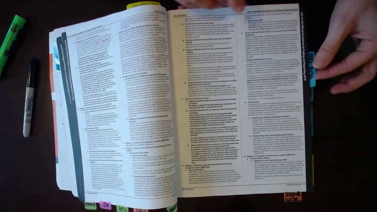TheCodingSpot's tweet card. Tabbing the 2018 ICD10CM Coding Manual