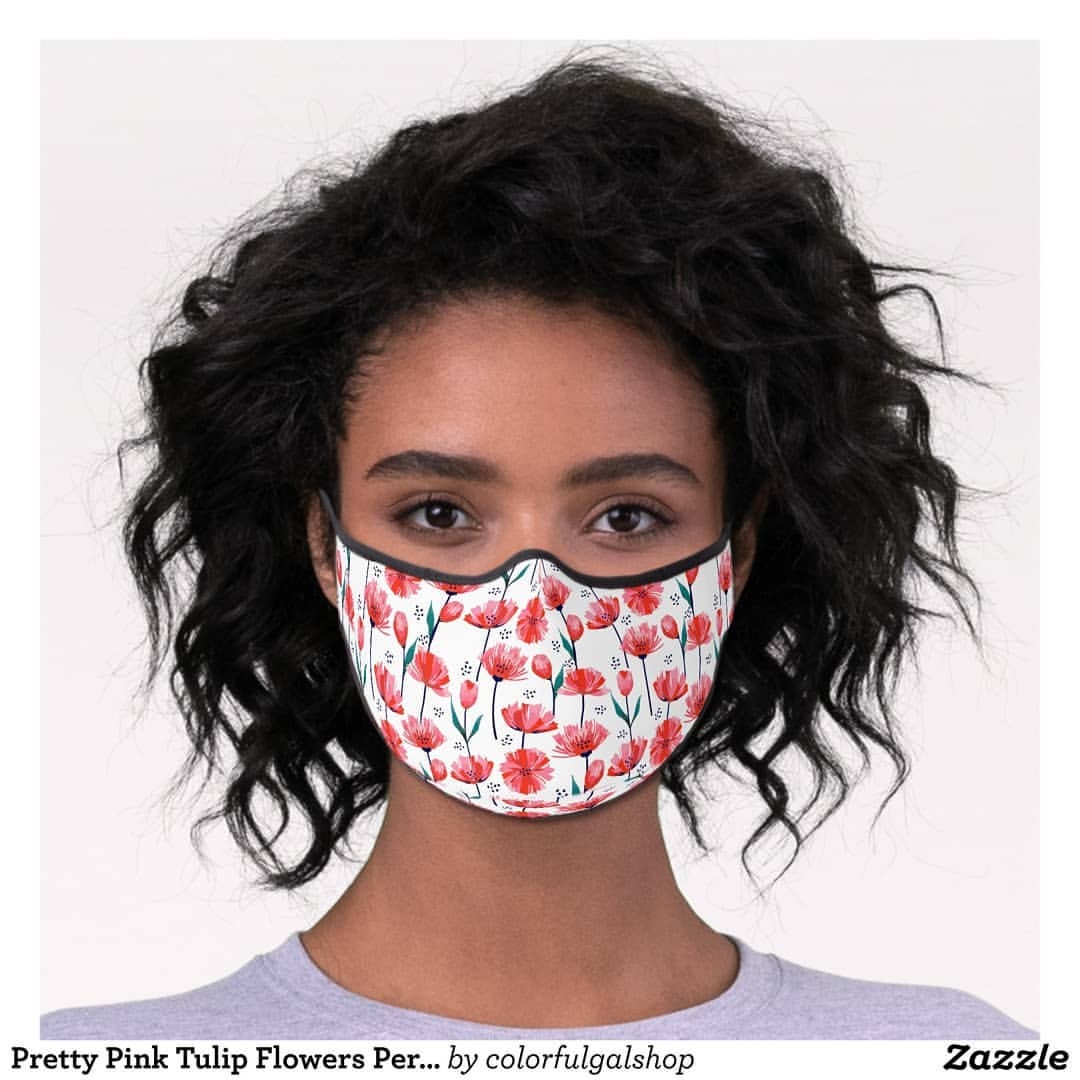 Designhelpbd's tweet card. 💬 0  🔁 0  ❤️ 0 · Brighten your day with this face mask cover featuring a beautiful botanical floral print with pinkish red tulips and other flowers. Perfect for anyone who loves flowers and nature.…