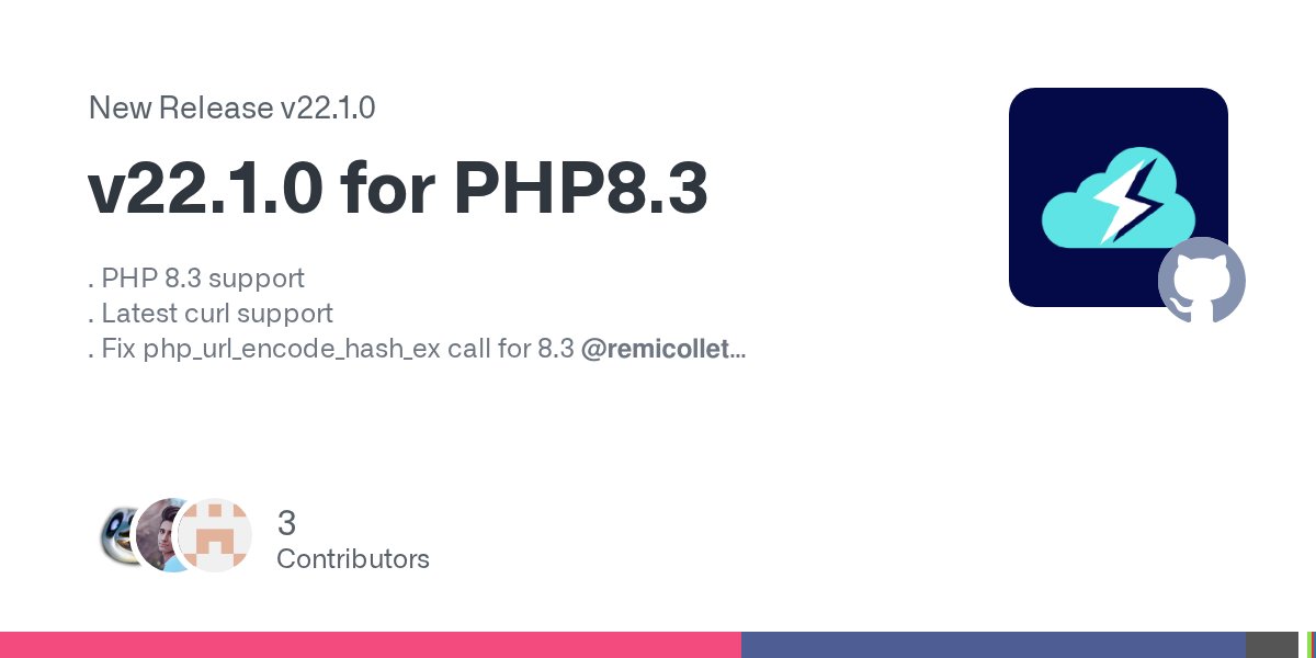 openswoole's tweet card. . PHP 8.3 support . Latest curl support . Fix php_url_encode_hash_ex call for 8.3 @remicollet . Add missing header for GCC 13 @remicollet @erfanmola . Implement draft statements object LOB for post...