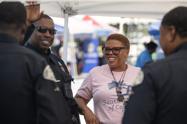 LAPDRuby's tweet card. With the 60th anniversary of the 1965 Watts Riots upon us, the annual National Night Out in Watts carried special weight.