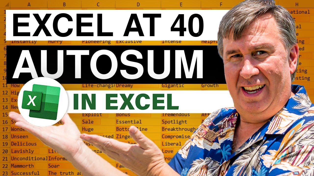 msexcel's tweet card. Excel At 40 - AutoSum: Excel’s Most Iconic Tool #Excel40