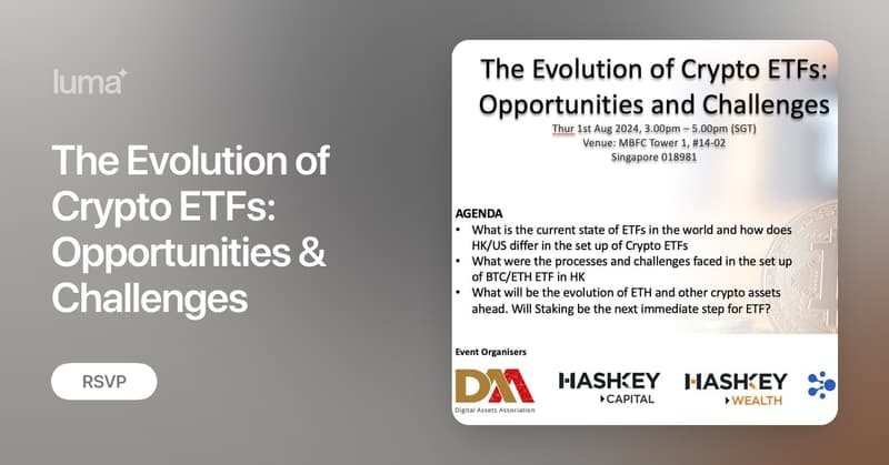 HashKey_Wealth's tweet card. The Evolution of Crypto ETFs: Opportunities and Challenges What is the current state of ETFs in the world and how does HK/US differ in the set up of Crypto…