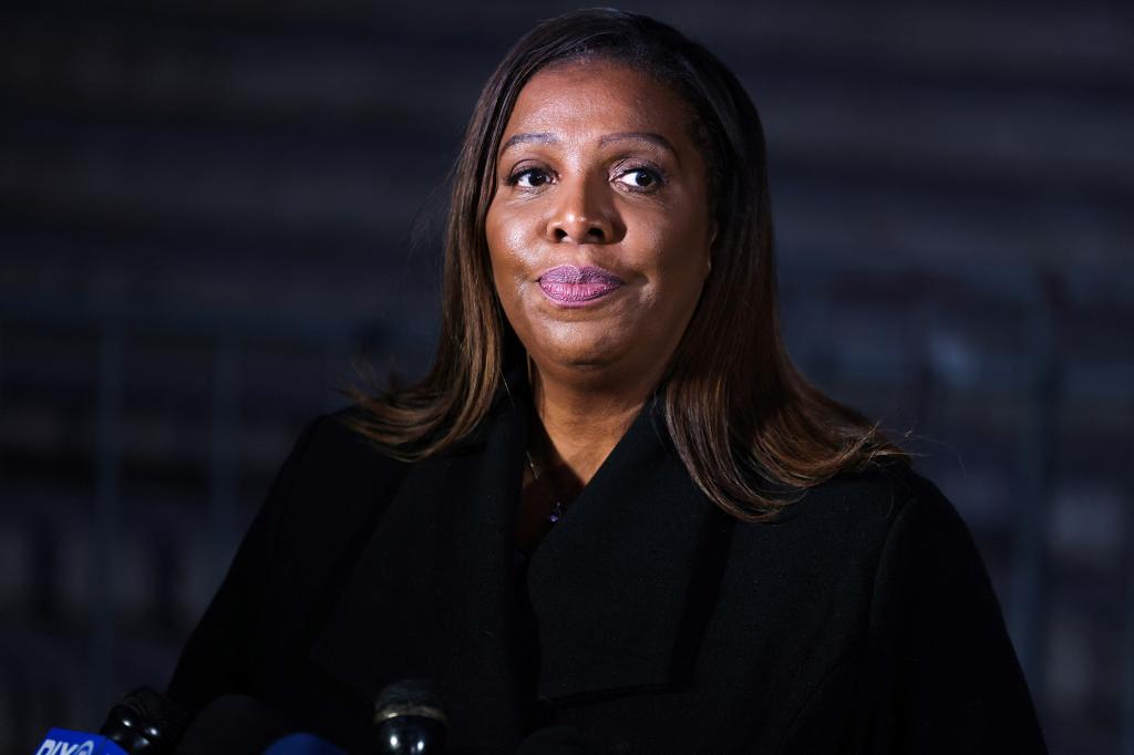patriotmary4's tweet card. Democrats sound like pull-string talkie dolls as they line up to tremble their lower lips and cry about what Awful Orange Man is doing to their beloved Attorney General Letitia James.