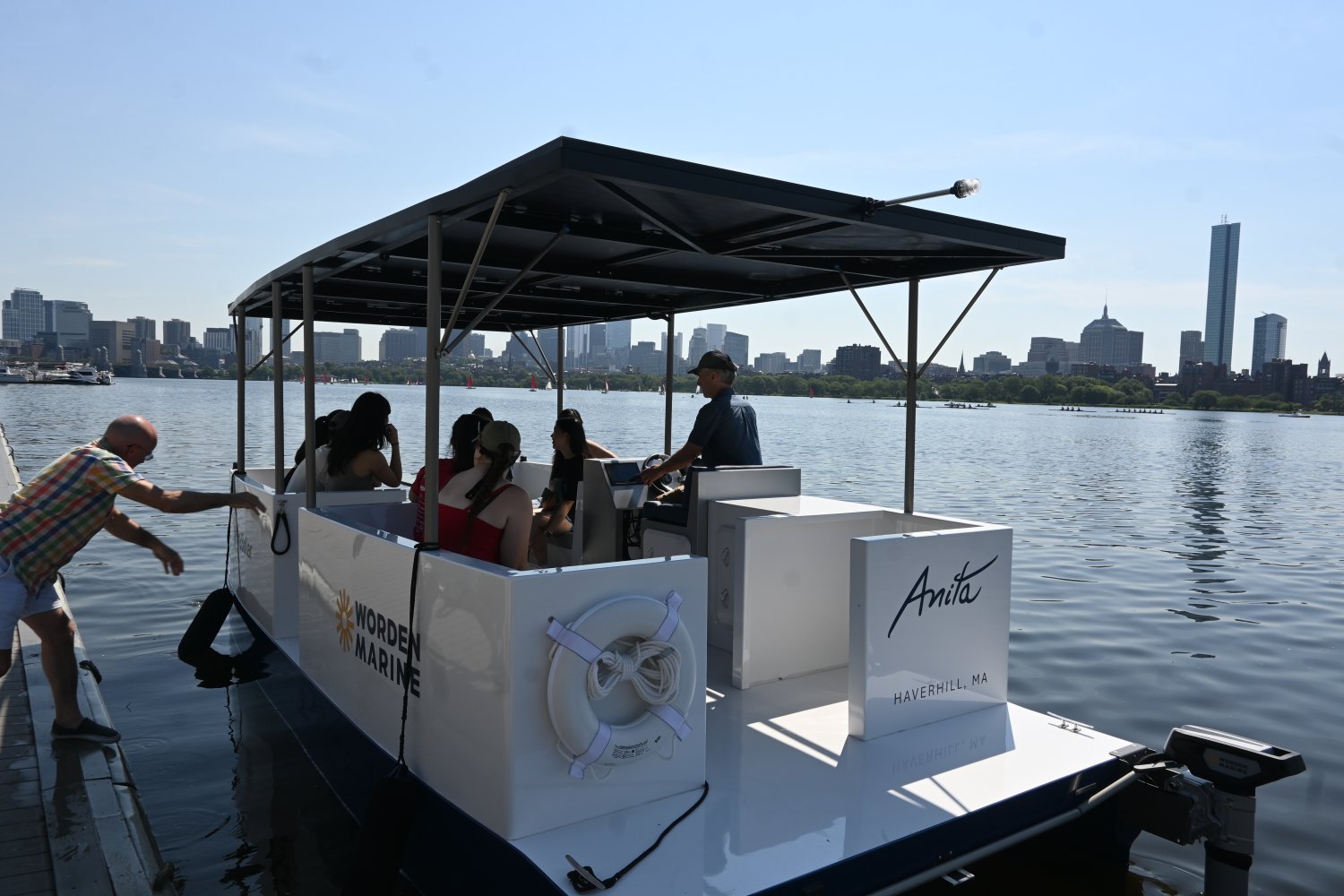 MITstudents's tweet card. MIT alumnus James Worden, a pioneer in solar electric vehicles, brought his prototype solar electric boat, Anita, to the MIT Sailing Pavilion to talk about solar powered boats with MIT students and...