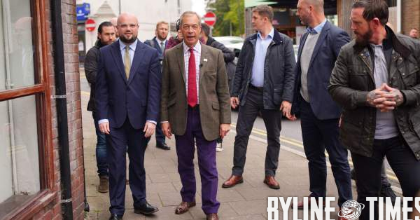 BylineTimes's tweet card. Insiders have told Byline Times it is 'inconceivable' the Reform Leader did not know about his close aide's pro Russian statements
