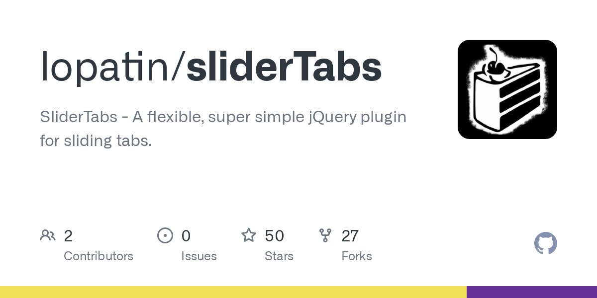 usejquery's tweet card. SliderTabs - A flexible, super simple jQuery plugin for sliding tabs. - lopatin/sliderTabs