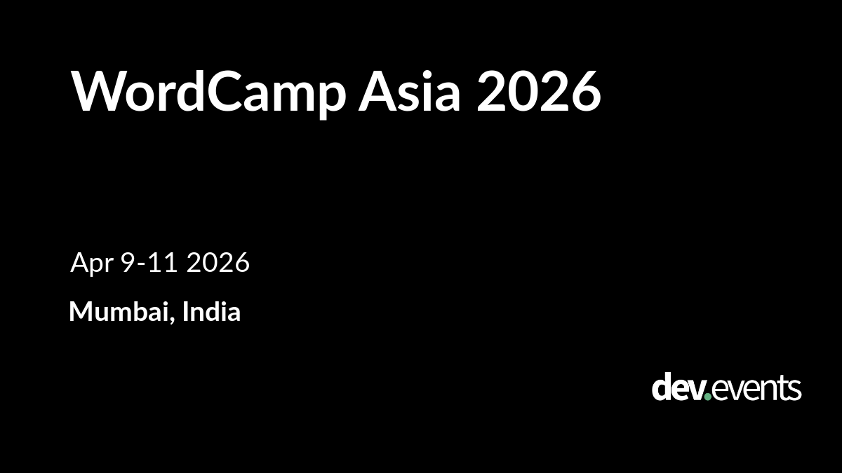 dev_events's tweet card. WordCamp Asia 2026