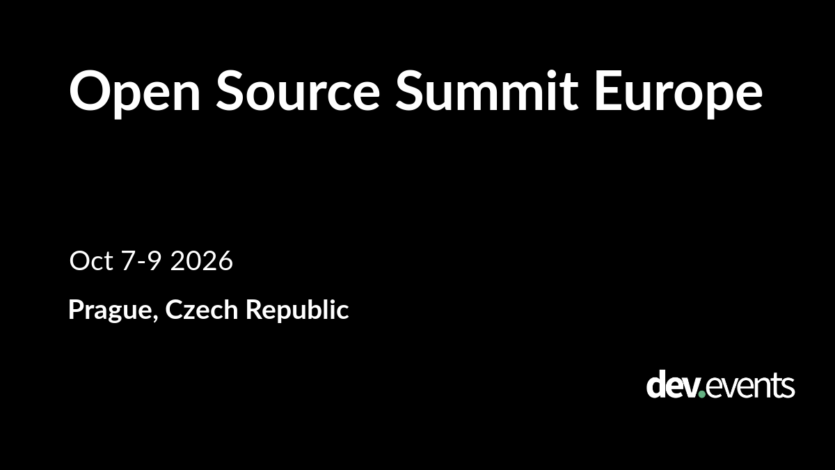 dev_events's tweet card. Open Source Summit Europe
