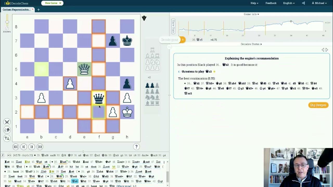 DecodeChess's tweet card. Magnus-Nepo Game 8 Review: DecodeChess & Michael Rahal