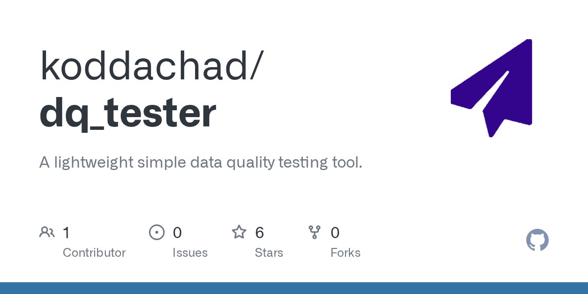 Daily_QA_'s tweet card. A lightweight simple data quality testing tool. . Contribute to koddachad/dq_tester development by creating an account on GitHub.