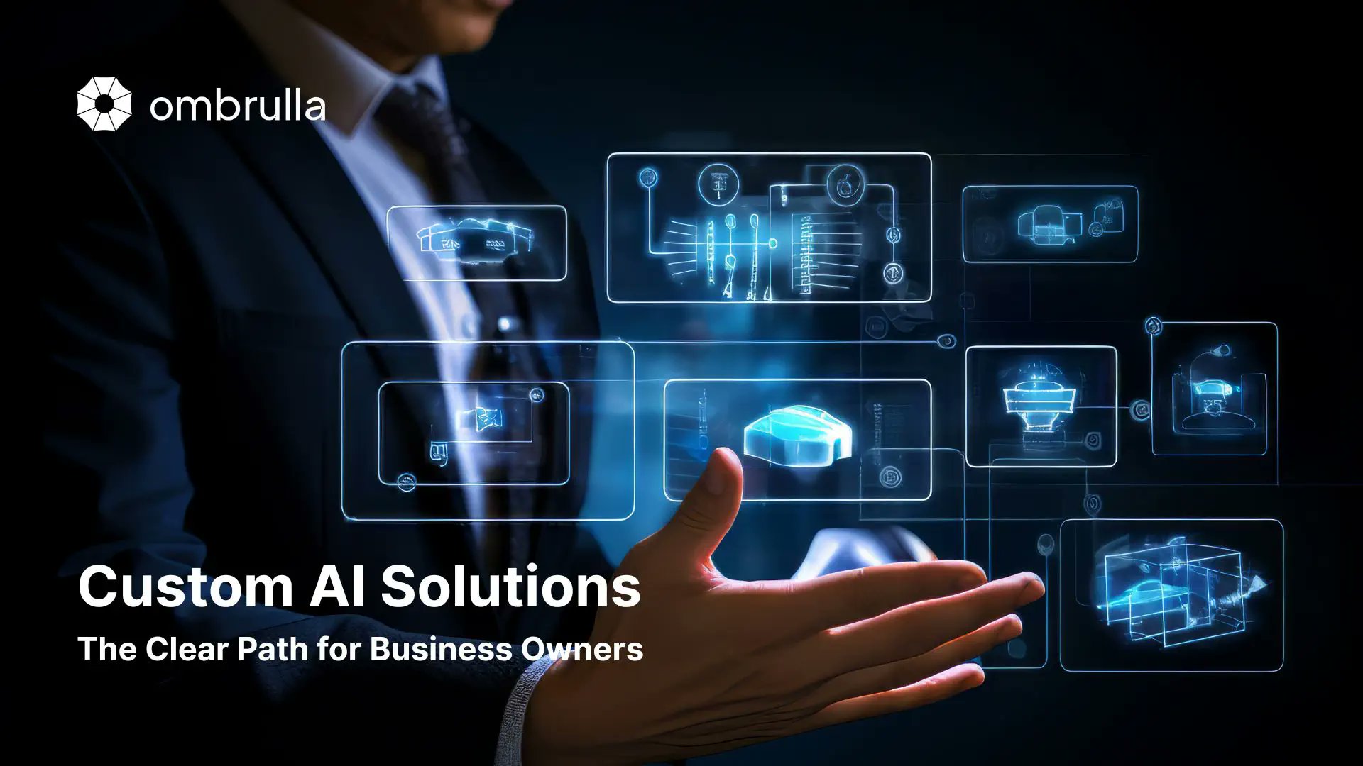 ombrulla's tweet card. Discover how custom AI solutions deliver measurable ROI. A clear guide for business owners to implement, measure, and scale AI for operational advantage.