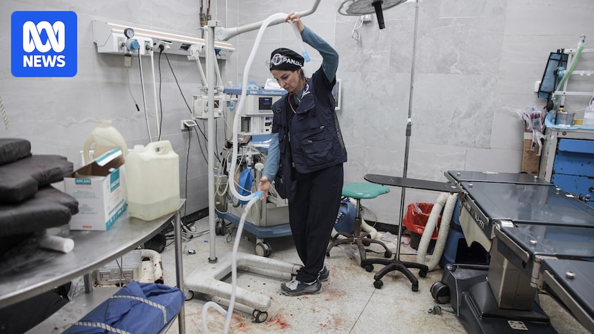 MikeCarlton01's tweet card. In a ruined hospital and with little medication, two Australian doctors say the situation inside Gaza City is a "nightmare".