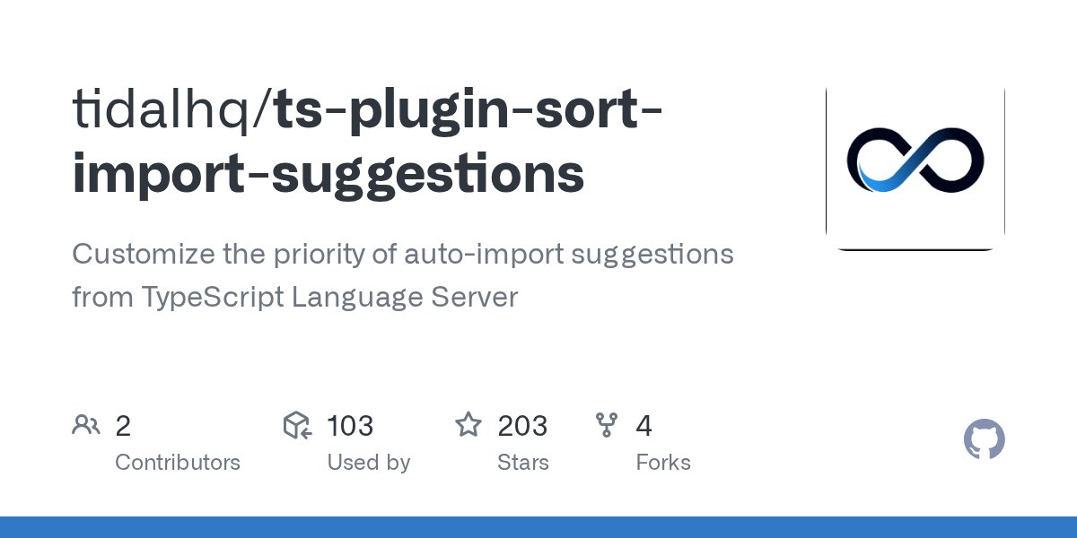 mozzius's tweet card. Customize the priority of auto-import suggestions from TypeScript Language Server - tidalhq/ts-plugin-sort-import-suggestions