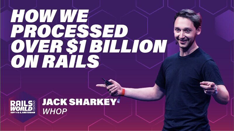 RubyOnRailsBa's tweet card. Within four years of launching, ‪@WhopIO‬ has processed $1B+, handled 150k RPM, and now runs a feature-complete marketplace with real-time chat,...