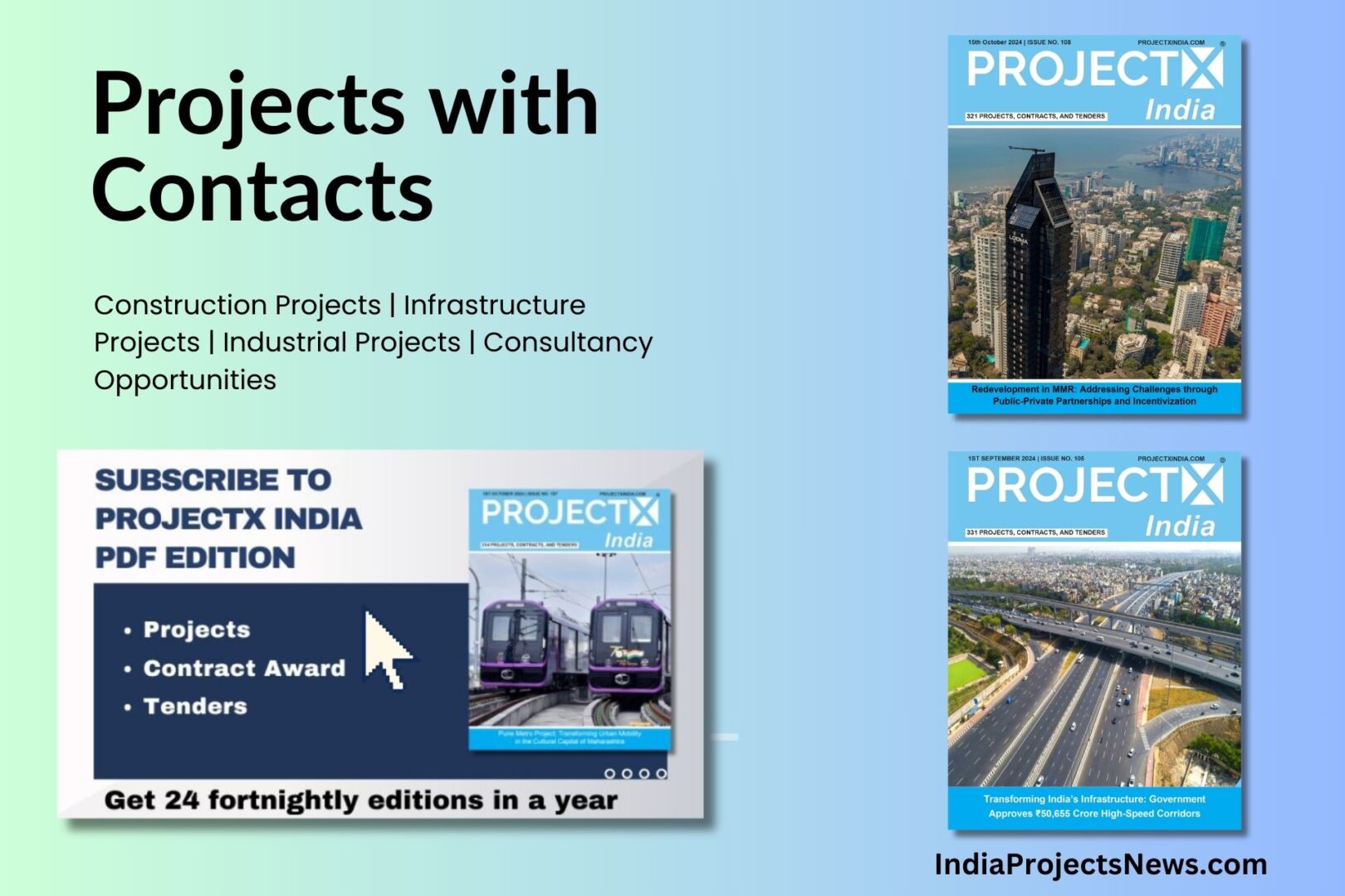 ProjectXIndia's tweet card. Consultancy services for preparation of Detailed Project Report (DPR) for construction of four-lane elevated c
