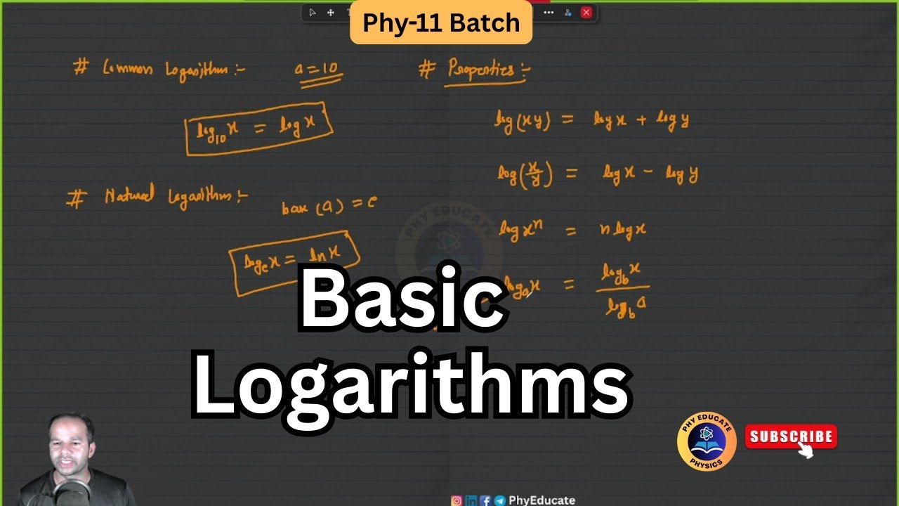 phyeducate's tweet card. Basic Logarithms #class11 #physics #basicmaths
