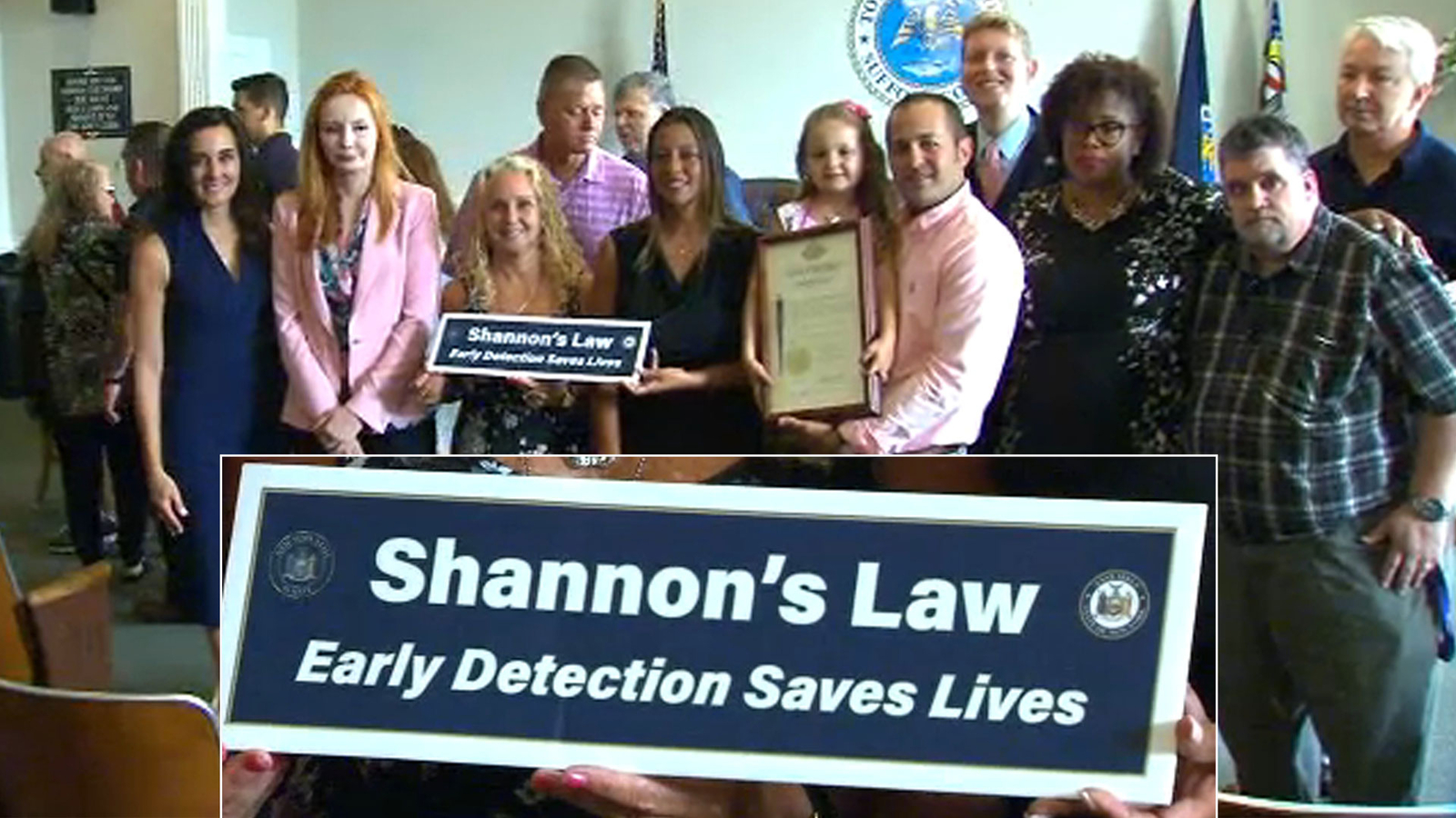 AdelphiHEALTHED's tweet card. The new law is named for Shannon Saturno, a Long Island teacher who died of breast cancer at 32.