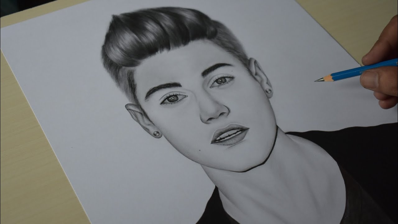 TPencilsketch's tweet card. #tajinderpencilsketch Justin Bieber Sketch