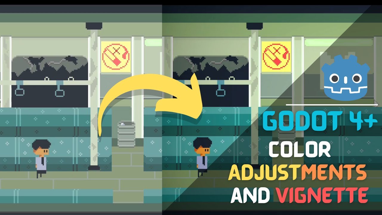 kiri_is_me's tweet card. Basic Color Adjustments and Vignette in godot 4 || How to add...