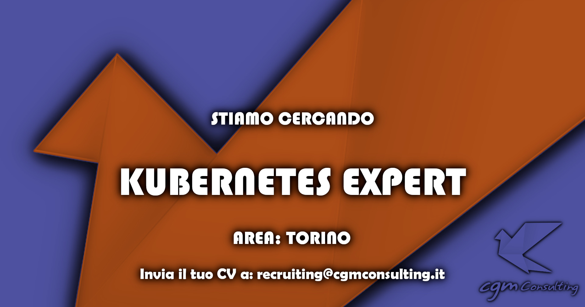 CGMConsulting's tweet card. CGM Consulting ricerca Kubernetes Expert a Torino da inserire nel proprio team di consulenza informatica.