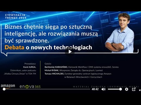 AmazonNewsPL's tweet card. Debata: AI w akcji. Strategie wdrażania sztucznej inteligencji w...