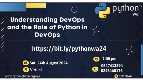 PythonWa's tweet card. Join us for an engaging session where we'll explore the fundamentals of DevOps and discover how Python can be leveraged in this field. We'll discuss what DevOps is, its cor