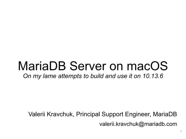 mysqlbugs's tweet card. MariaDB Server on macOS - FOSDEM 2022 MariaDB Devroom