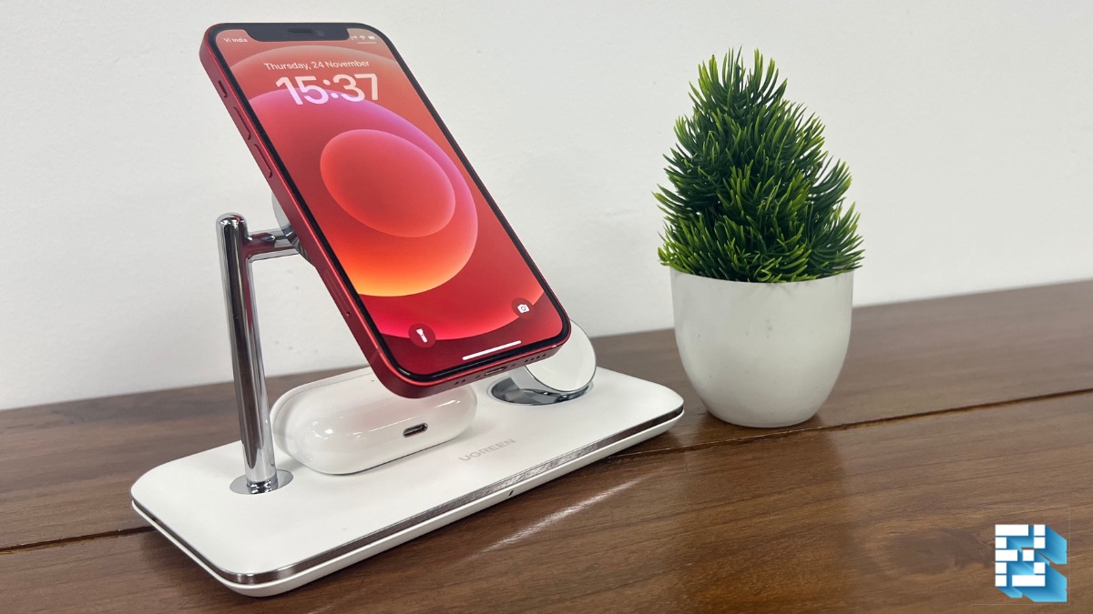 fossbytes14's tweet card. The Ugreen 3-in-1 MagSafe charging station is priced at $129, which is the same as Apple's 2-in-1 charger, but there's more to it.