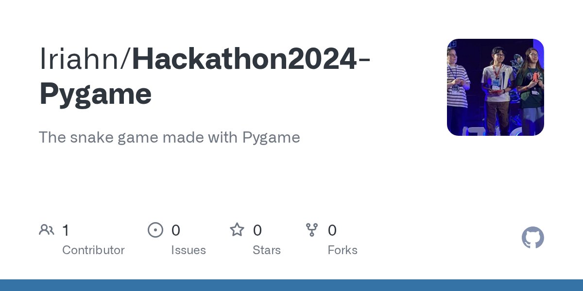 iria_novoa's tweet card. The snake game made with Pygame. Contribute to Iriahn/Hackathon2024-Pygame development by creating an account on GitHub.