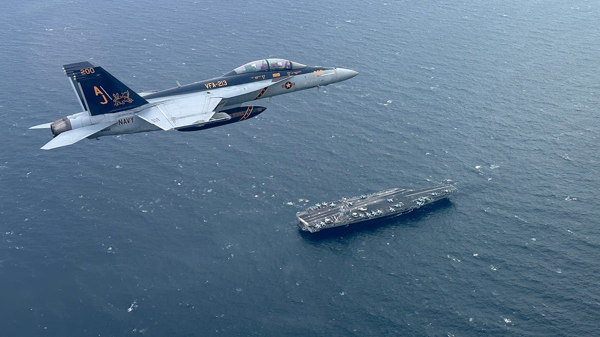 UKDefJournal's tweet card. Royal Navy First Sea Lord General Sir Gwyn Jenkins joined the crew of the USS Gerald R. Ford for joint operations over the North Sea.