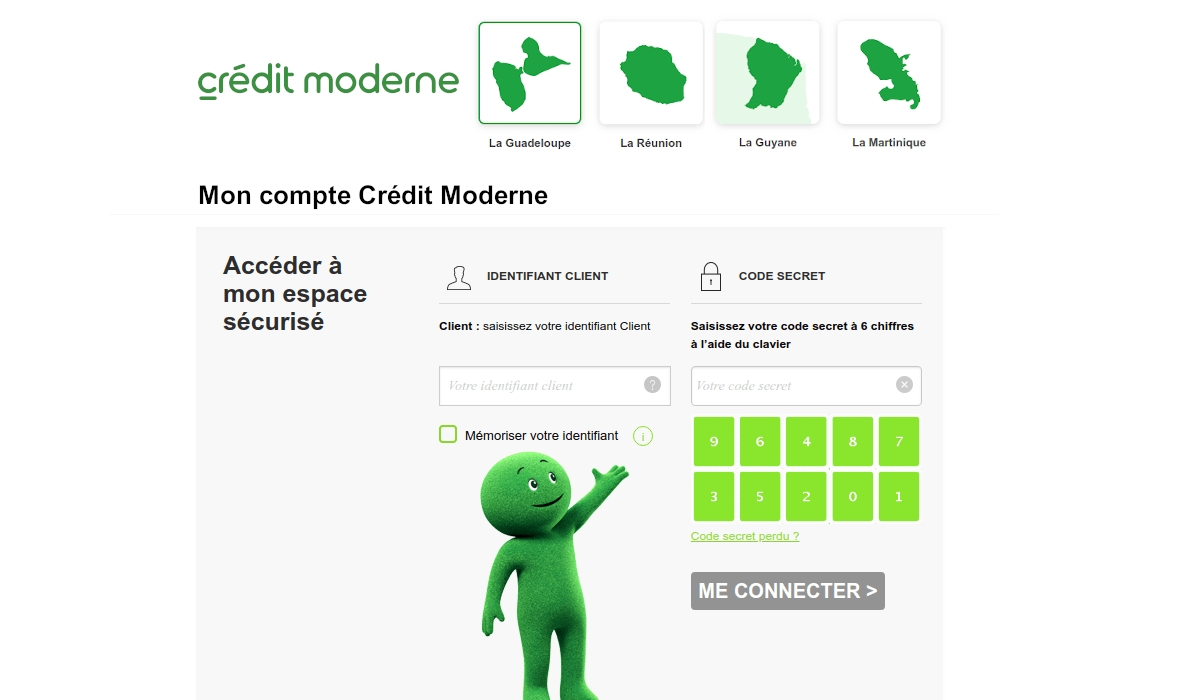 Credit0fr's tweet card. Accès à mon espace client Crédit Moderne par lieu (Guadeloupe, Guyane, La Réunion et Martinique). Contact du service client par téléphone si problème à se connecter.