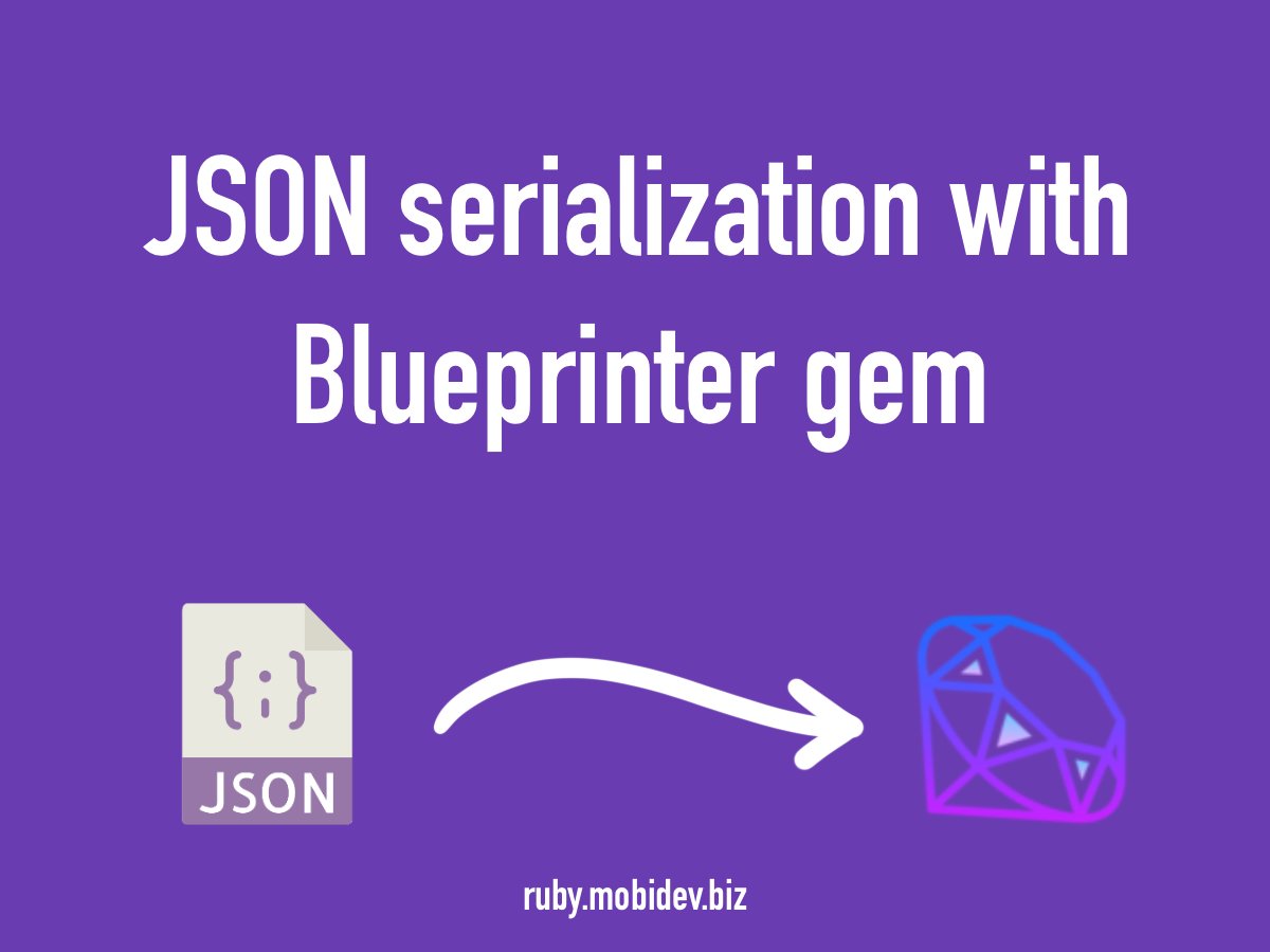 RubyLibHunt's tweet card. Serializing data to JSON is an essential task for most Ruby on Rails applications, but it can quickly become a time-consuming and error-prone process as your application grows in complexity.