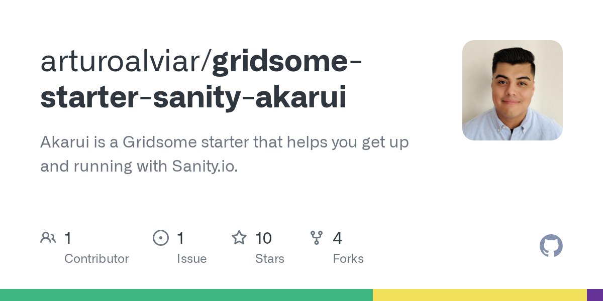 arturoalviar's tweet card. Akarui is a Gridsome starter that helps you get up and running with Sanity.io. - arturoalviar/gridsome-starter-sanity-akarui
