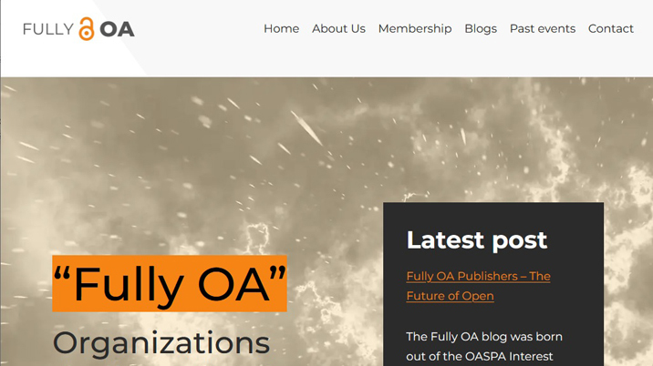 InPublishing's tweet card. A new initiative, the Fully OA blog, has been launched by the Fully OA Group.