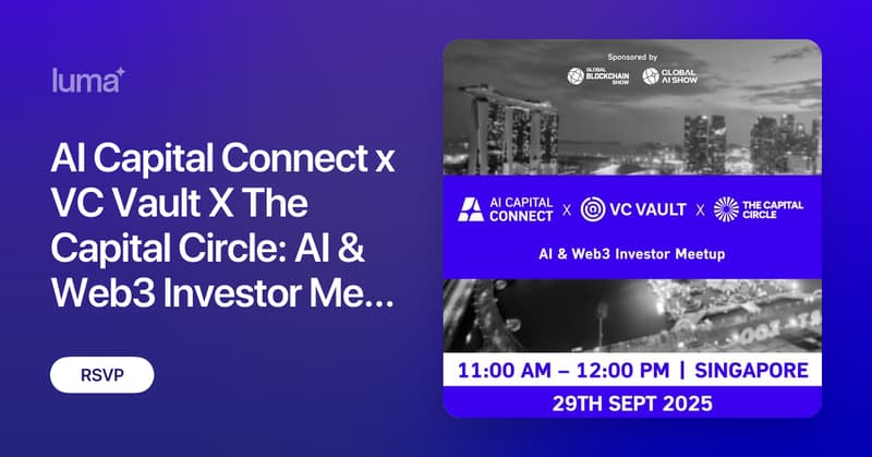 VC_vault's tweet card. This exclusive meetup brings together venture capitalists, angel investors, family offices, and forward-thinking founders at the forefront of AI and…