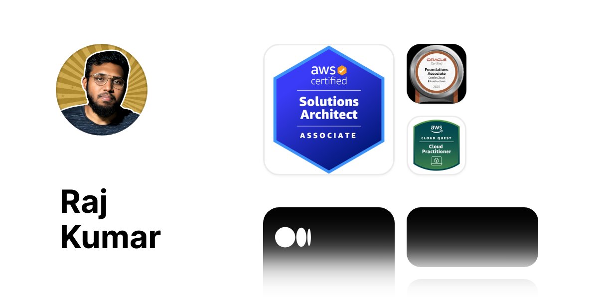 rajdevops's tweet card. AWS Certified Solution Architect Associate