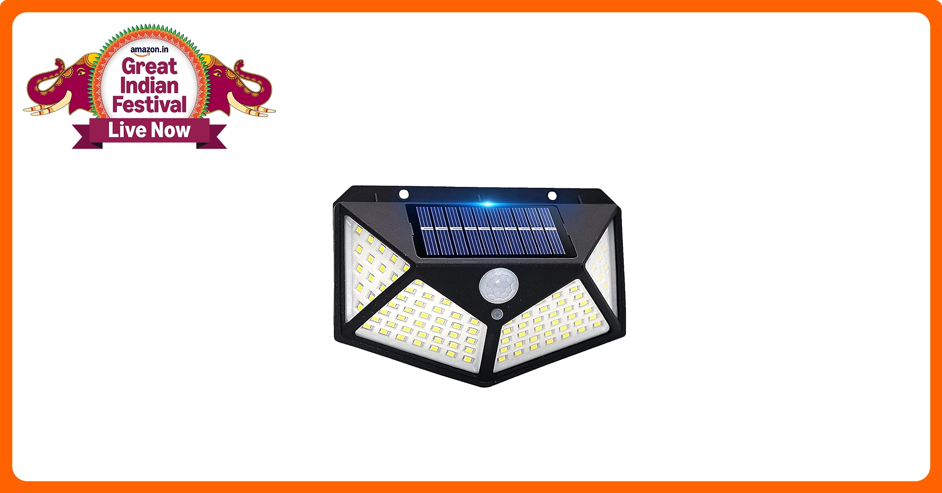 Deal_Bee's tweet card. Ocean Mart 1-piece set of outdoor solar lights with three modes and 100 LEDs Motion-sensor security lights with a 270° lighting angle and IP65 waterproof wall lights Bright, Solar-Powered Backyard...
