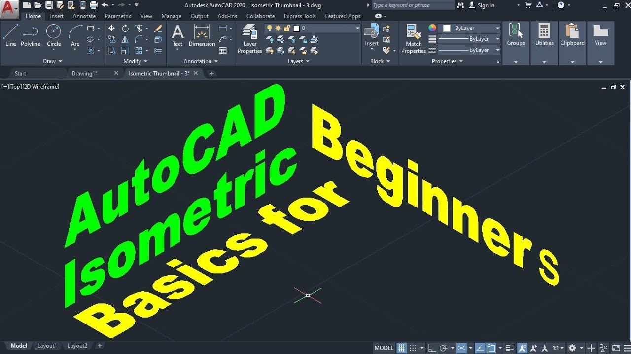 CADCAMTutorials's tweet card. AutoCAD Isometric Drawing Basics Tutorial for Beginners
