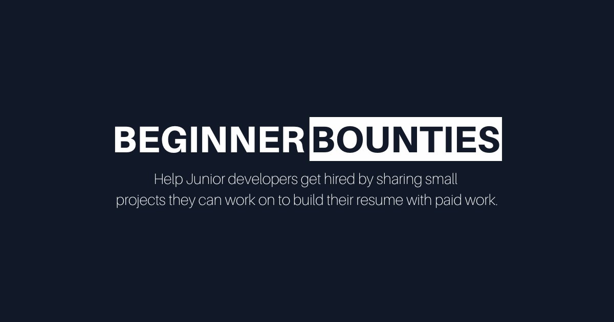 excid3's tweet card. Help Junior developers get hired by sharing small projects they can work on to build their resume with paid work.